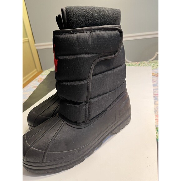 Ralph Lauren Polo Large Red Pony Logo Black Insulated Boots Men’s US Sz 7 EUR 40